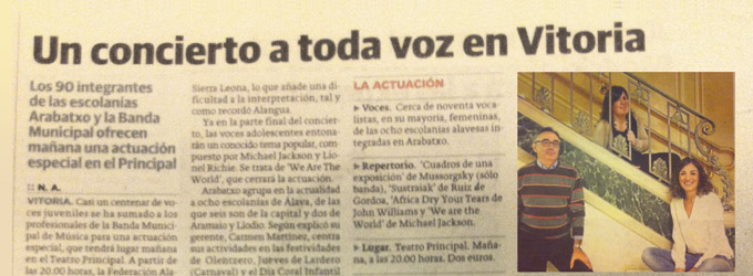 El Correo, concierto con la Banda Municipal